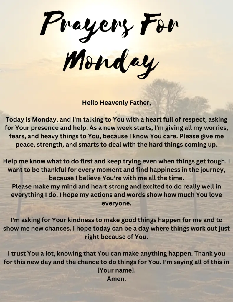 A Brief Prayers For Monday