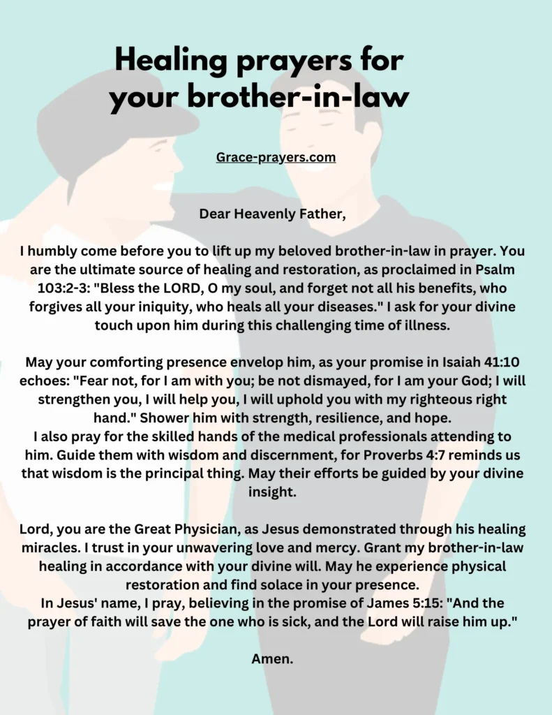 Healing prayers for your brother-in-law